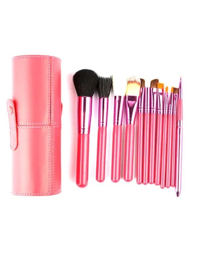 12-Piece Makeup Brush Set With Cylinder Case