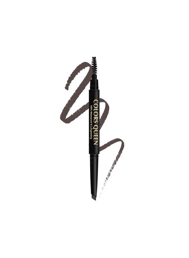 Colors Queen Brow Master Eyebrow Definer Pencil with Spoolie | Natural Looking Brows | Smudge Proof, Waterproof and Long Lasting Eyebrow Pencil (Brown)
