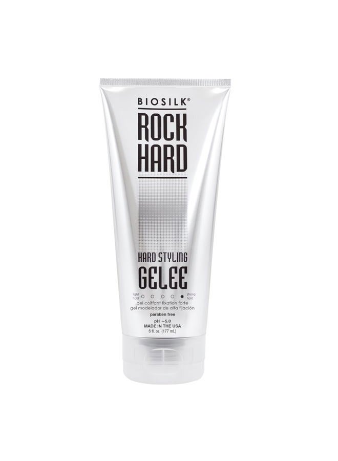 Rock Hard Gel, Firm-Hold Hair Gel For Long-Lasting Styles, Sulfate, Paraben, & Cruelty-Free, 6 Oz