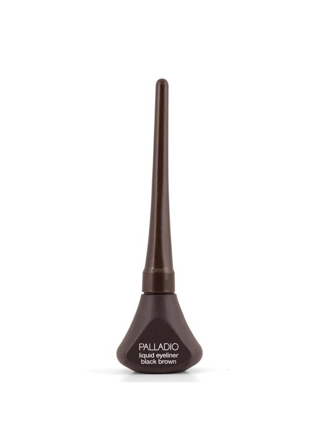 Liquid Eyeliner, Highly Pigmented and Waterproof Eyeliner, For Intense Eye Definition, Smear-proof Eyeliner Liquid, Includes Easy Grip Wand and Felt Tip Eyeliner Applicator, Black Brown