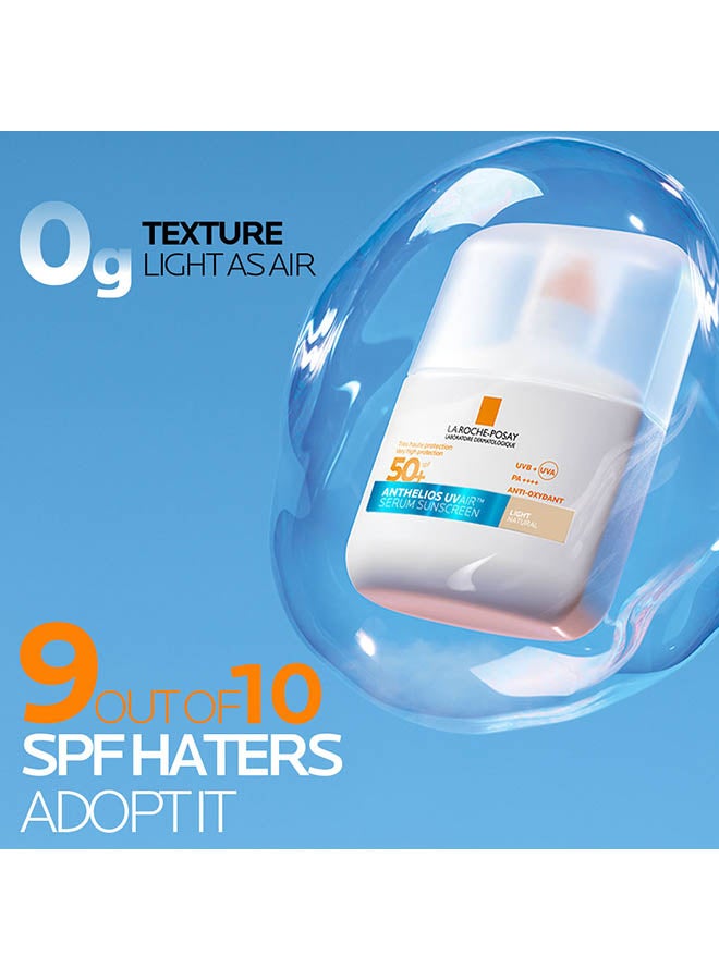 La Roche-Posay Anthelios UVAir Light Natural Shade Sunscreen Serum SPF 50+ with Niacinamide; Daily Facial Sunblock for Men/Women; Light as Air Texture with Invisible Finish for All Skin Types 50ML - image 2