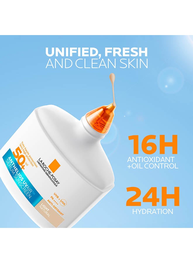 La Roche-Posay Anthelios UVAir Light Natural Shade Sunscreen Serum SPF 50+ with Niacinamide; Daily Facial Sunblock for Men/Women; Light as Air Texture with Invisible Finish for All Skin Types 50ML - image 3