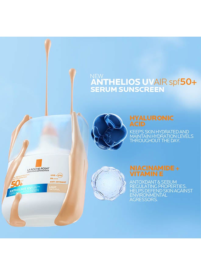 La Roche-Posay Anthelios UVAir Light Natural Shade Sunscreen Serum SPF 50+ with Niacinamide; Daily Facial Sunblock for Men/Women; Light as Air Texture with Invisible Finish for All Skin Types 50ML - image 4