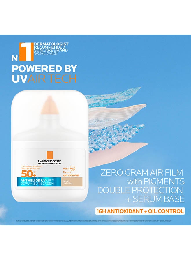 La Roche-Posay Anthelios UVAir Light Natural Shade Sunscreen Serum SPF 50+ with Niacinamide; Daily Facial Sunblock for Men/Women; Light as Air Texture with Invisible Finish for All Skin Types 50ML - image 5