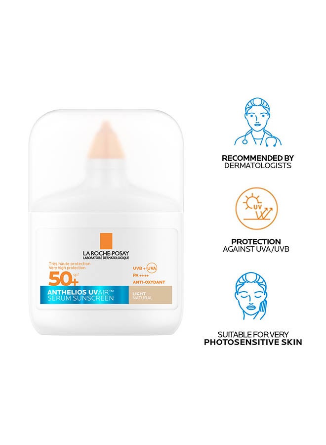 La Roche-Posay Anthelios UVAir Light Natural Shade Sunscreen Serum SPF 50+ with Niacinamide; Daily Facial Sunblock for Men/Women; Light as Air Texture with Invisible Finish for All Skin Types 50ML - image 9