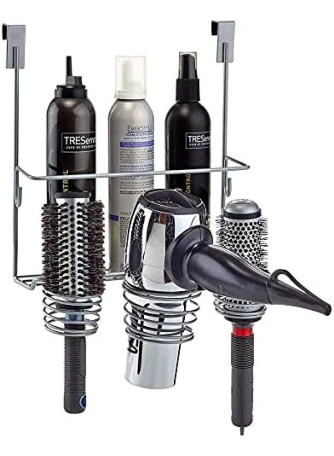 Home Intuition Hair Styling Station Organizer, Over The Cabinet Door (Silver)