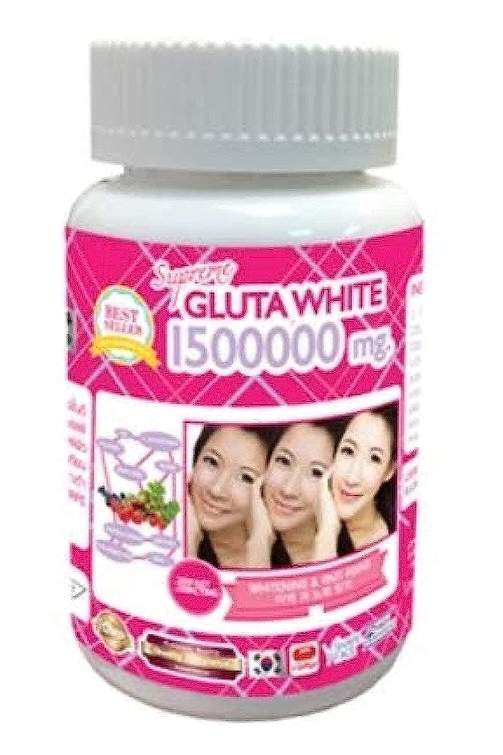 Supreme Gluta White 1,500,000mg | Skin Whitening & Anti-Aging | L-Glutathione, Collagen & Vitamin C | 60 Capsules