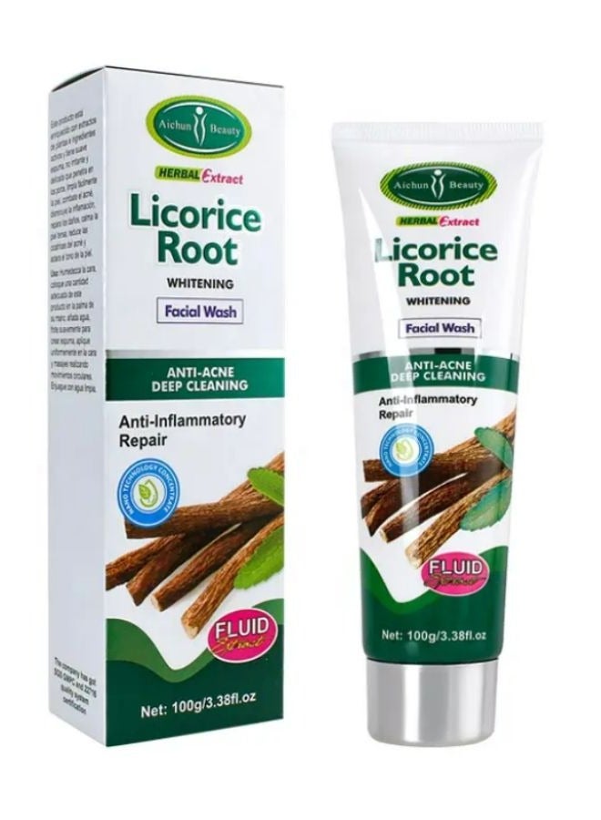 Facial Cleanser Licorice Root Face Deep Cleansing Foam Pore Shrinking Anti Acne Organic Face Wash 100 ml