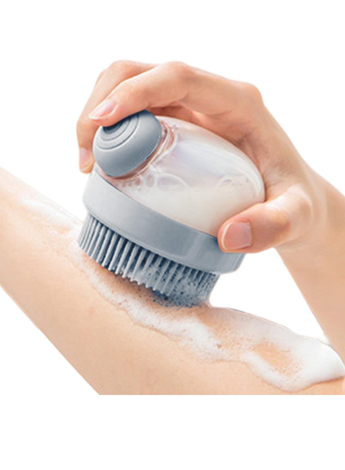 Silicone Body Brush Shower Scrubber with Shower Gel Dispenser Function 2Pack Soft Silicone Bath Massage Body Brush Scrubber Do Couro Cabeludo - Escova De Cabelo De Chuveiro Grey