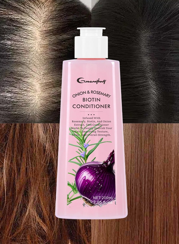 Onion Rosemary Biotin Conditioner Nourishes Hair Scale Conditioner Leave in Conditioner For Fine Curly Dry Hair 200 ML