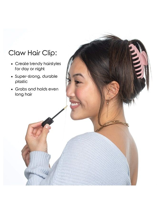 Lip Duo Teen Gift Beauty Bundle, 2 Moisturizing Lip Gloss, Natural Vegan Hypo-Allergenic Cruelty-Free, Cute Pink Claw Hair Clip