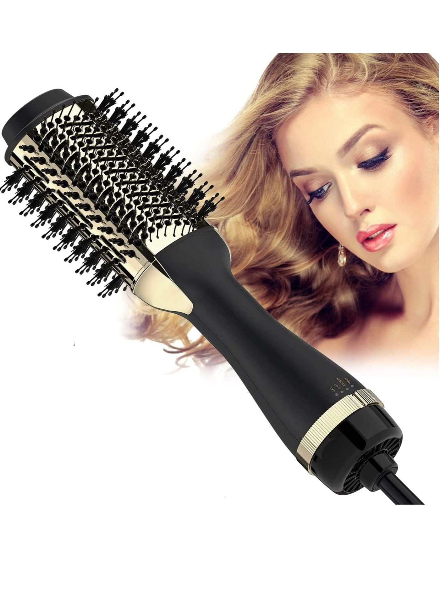 Hair Dryer Brush, Darkecho Hot Air Brush, 4IN1 One Step Hair Dryer and Volumizer AU Plug Hair Hot Dryer SAA Certified (Gold)