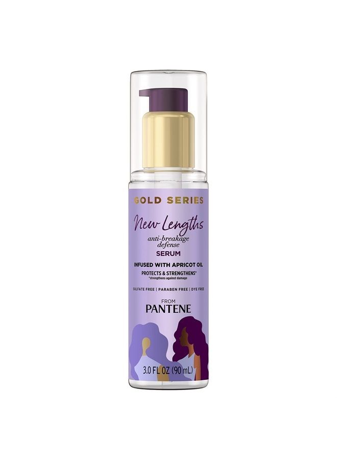 Gold Series New Lengths Anti-Breakage Defense Serum, Infused with Apricot Oil, Protects & Strengthens, for Natural, Textured, Curly, Coily Hair, Sulfate Free, 3 Fl Oz