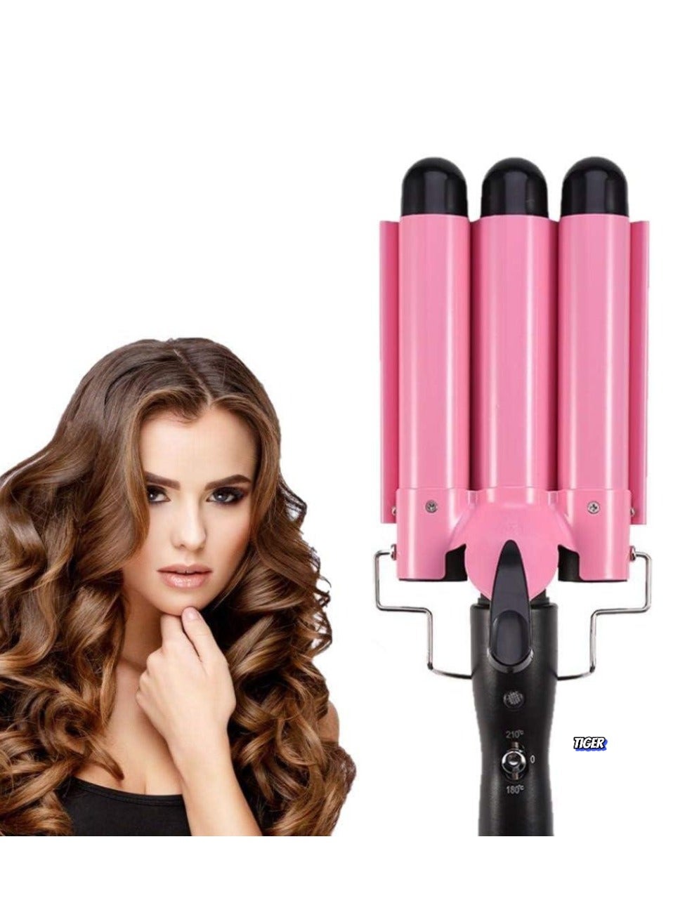 3 Barrel Hair Curler – 1 Inch Professional Salon Ceramic Curling Iron with Temperature Control, Adjustable Styling Tools for Long & Short Hair – Perfect for Waves & Curls