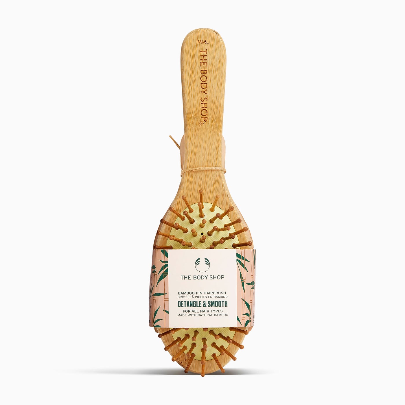 The Body Shop Oval Bamboo Pin Brush – Gentle Detangling for Sensitive Scalps, Natural Bamboo Pins, Scalp Massage Tool for Dandruff Relief Single
