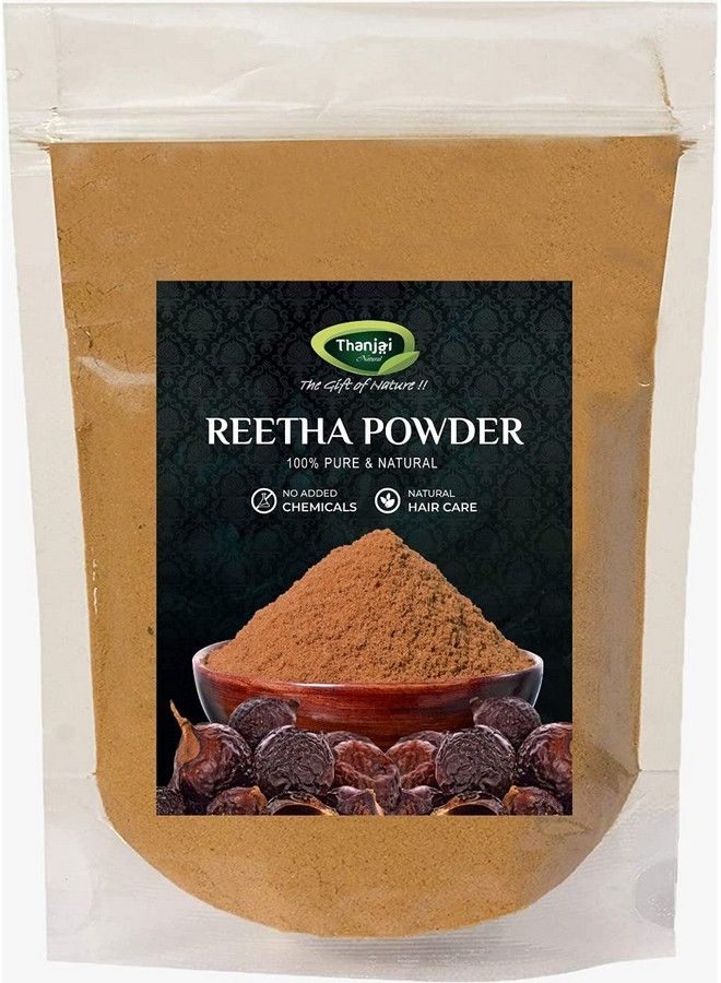 Thanjai Natural Reetha | Aritha | Soapnuts (Sapindus Mukorossi) Powder 400gm For Silky & Smooth Hairs | Hair Cleansing & Conditioning | Hair care - 100% Pure and Natural Homemade Product