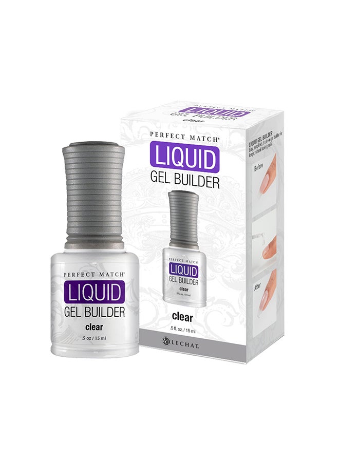 Gel Liquid Clear Builder Gel To Use With Nail Gel Polish UV LED Soak Off 15ml LGB01