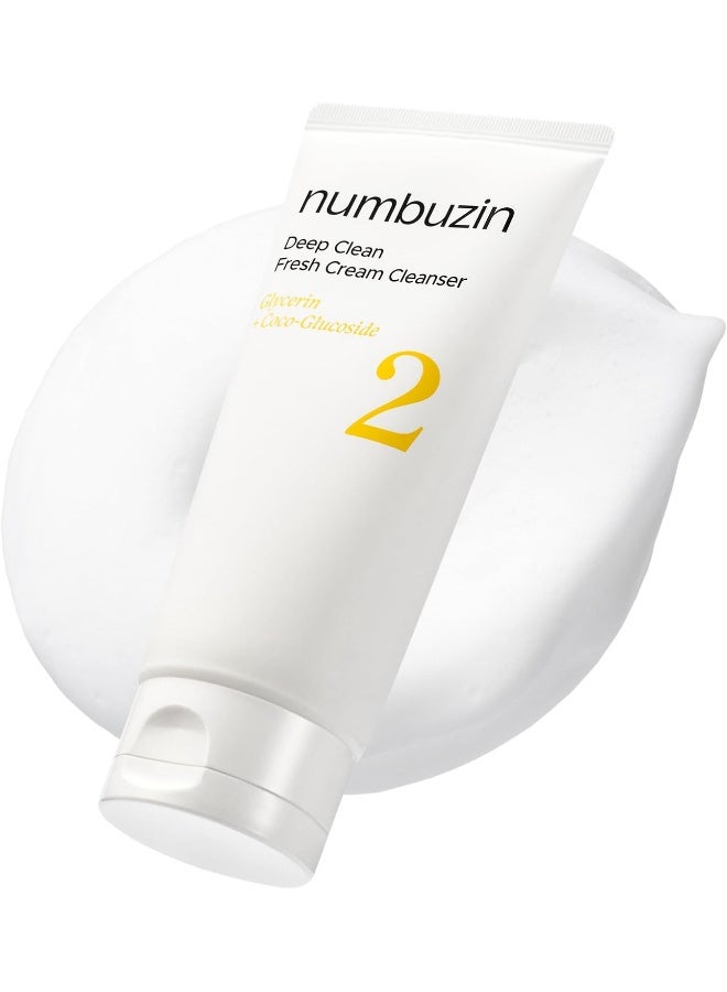 No.2 Deep Clean Fresh Cream Cleanser, 4.05oz/ 120ml | Whipped cream foam, Deep Pore Cleansing, Natural cleaning ingredient, Moisturizing
