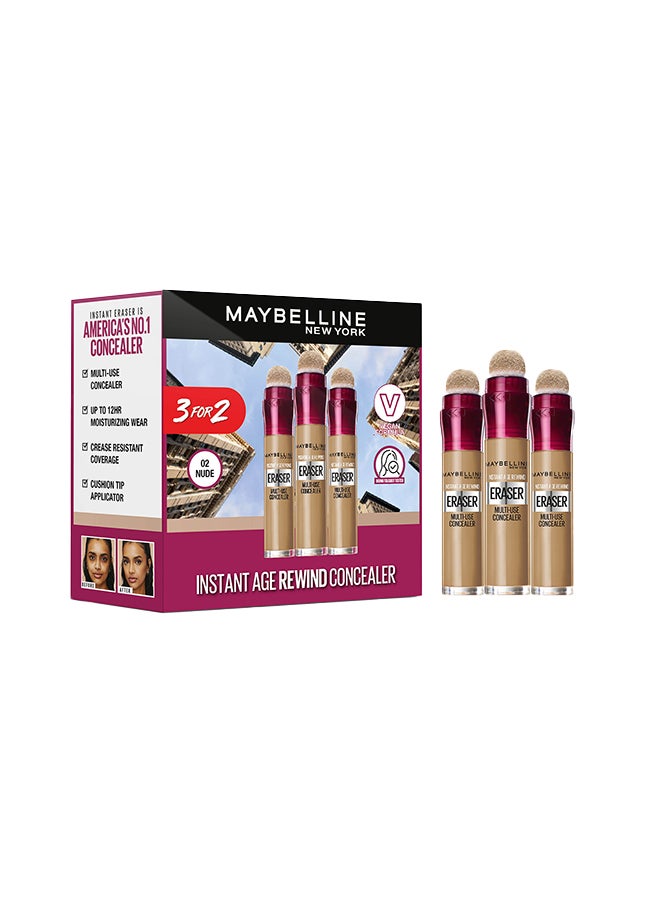 3 Pieces Instant Age Rewind Concealer Set, Special Offer - Shade 02