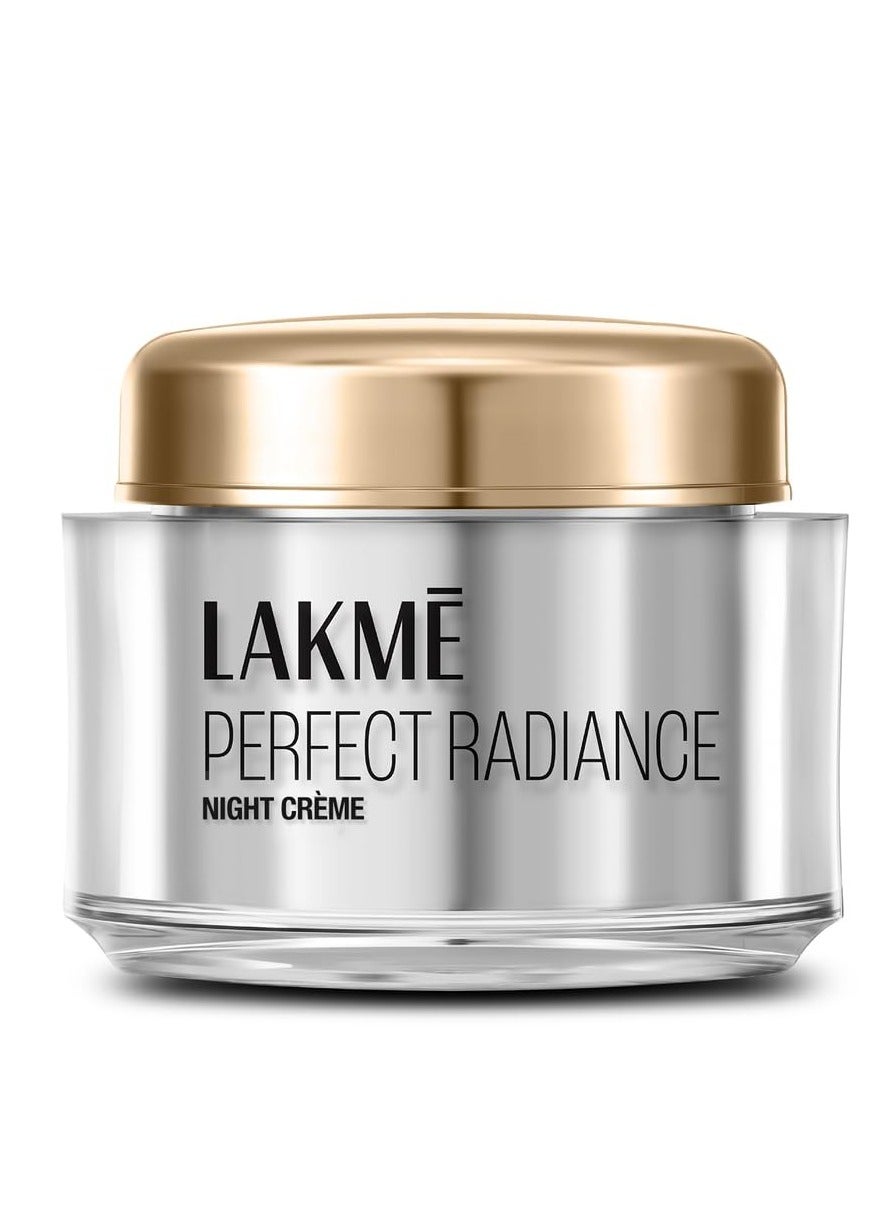 Lakme Absolute Perfect Radiance Brightening Night Cream 50 g, Daily Repair Face Moisturizer for Illuminated, Glowing Skin -With Glycerin & Niacinamide