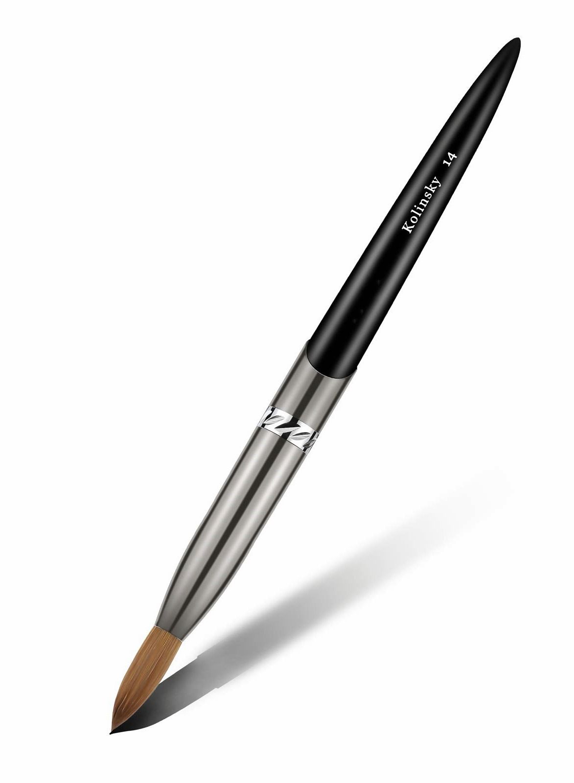 Acrylic Nail Brush, Oval Crimped Sable Acrylic Brush Wood Nail Art Brush for Acrylic Application Manicure Tool, Black