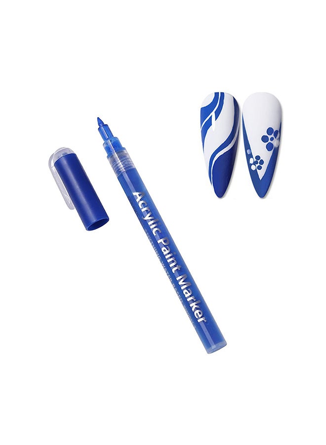 Acrylic Paint Markers Pens  for Nails Painting Wood Fabric Card Paper Ceramic & Glass Paint Marker  APM(Blue)