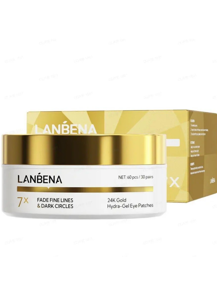 Lanbena 24K Gold Hydra-Gel Eye Patches 60Pcs/30Pairs