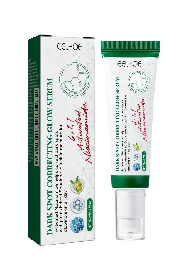 Dark Spot Correcting Glow Serum, Moisturizing Whitening Brightening Serum, Dark Spot Treatment, Repair Dullness, for Acne Scars, Fine Lines, Hyperpigmentation and Dark Circles 50ml