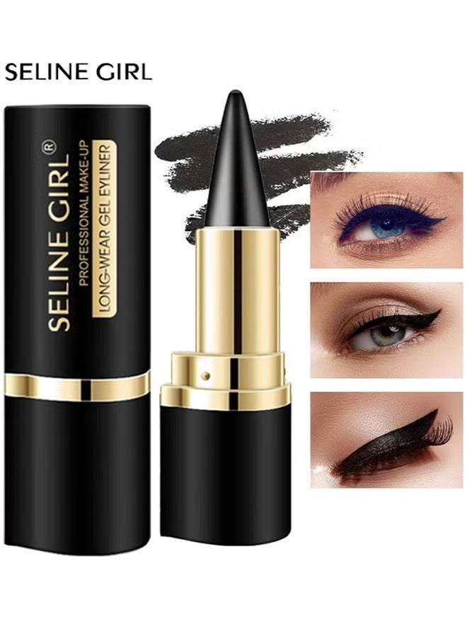 Smooth Gel Eyeliner-Matte Black Gel Eyeliner Stick, Dark Black Eye Liner, Creamy And Smooth Black Gel Stick Tattoo Eyeliner Makeup For Women (04)