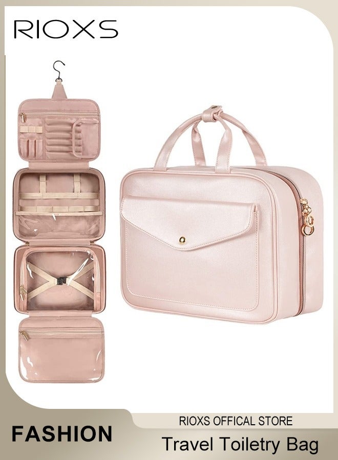 Hanging Toiletry Bag Travel Organizer Kit for Women & Men Portable Makeup Cosmetic Bag Case Large Capacity Storage Bag for Shampoo, Toiletries, Make up Cosmetics Tools Accessories