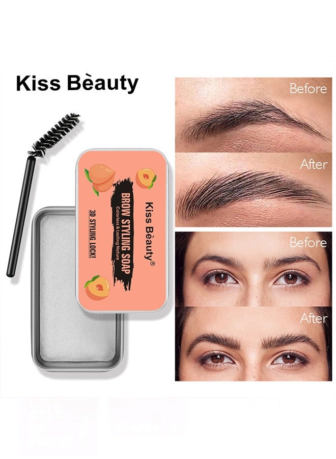 Brow Styling Soap - Colorless & Lasting Nature,3D Styling Lock! Colorless Transparent Refreshing Eyebrow Wax