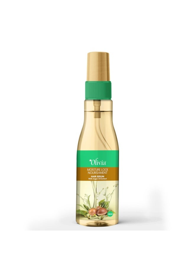Moisture Lock Nourishment Hair Serum With Argan Oil Extract Smooth, For Smooth, Frizz-Free, Shiny & Tangle Free Hair - 100Ml