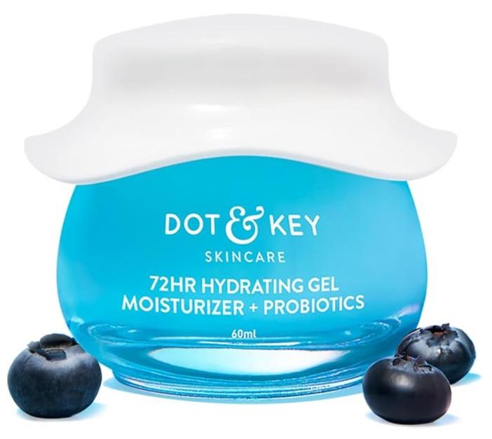 Dot & Key 72 HR HYDRATING GEL + PROBIOTICS 60 ml, with Hyaluronic Acid, Kombucha & Rice Water, Oil-Free, Non Comedogenic, Lightweight gel moisturizer, for all skin types