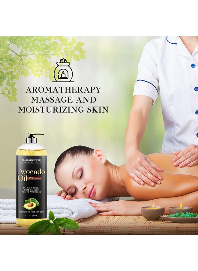 Avocado Oil for Hair and Skin - 100% Pure and Natural, Cold-Pressed, for Skin Care, Massage, Hair Care, and Carrier Oil to Dilute Essential Oils, 473ml - image 6