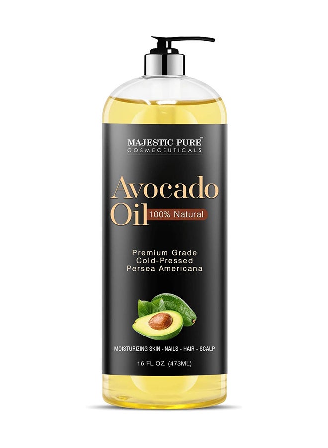 Avocado Oil for Hair and Skin - 100% Pure and Natural, Cold-Pressed, for Skin Care, Massage, Hair Care, and Carrier Oil to Dilute Essential Oils, 473ml
