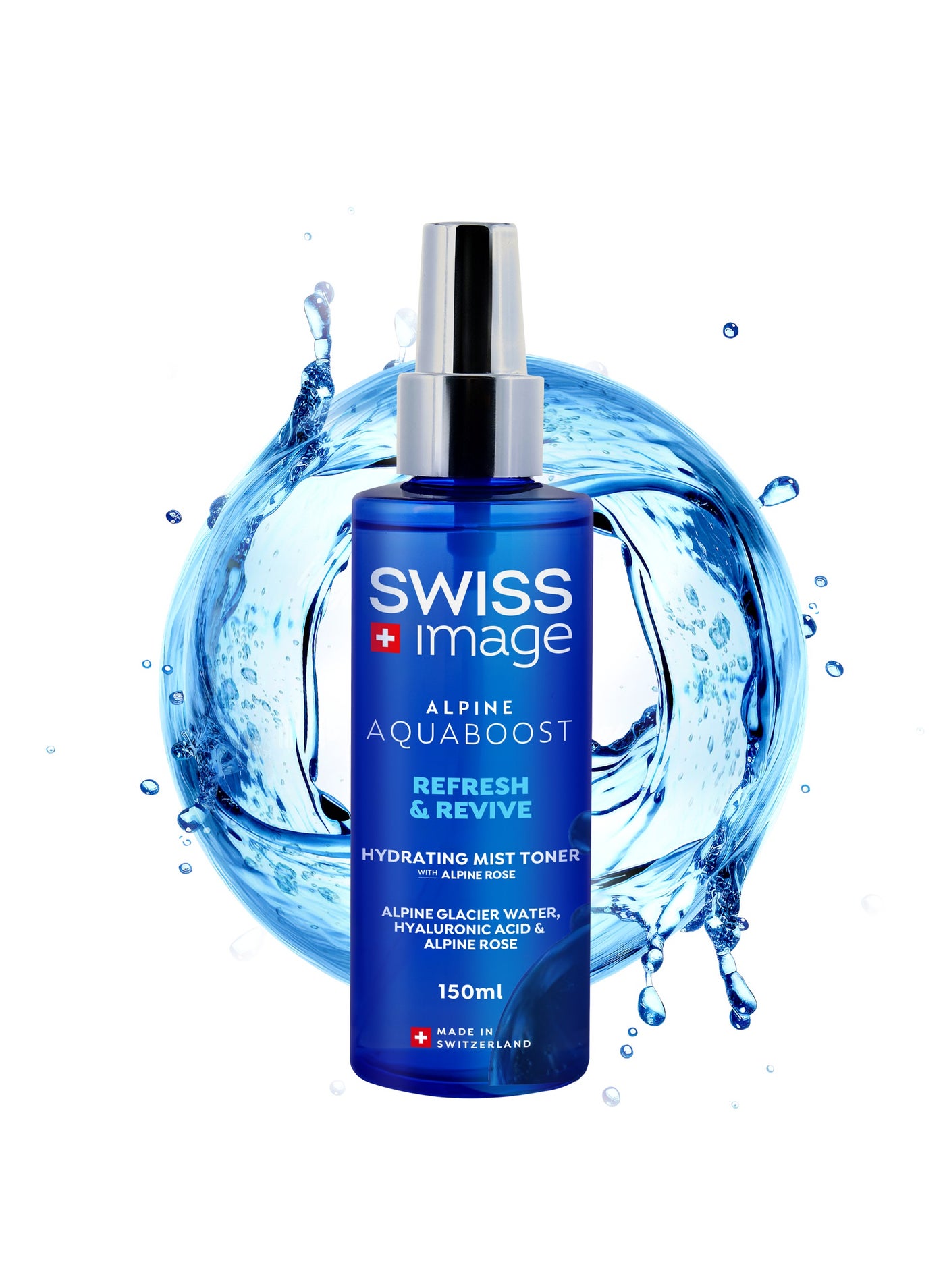 Aquaboost Face Toner With Hyaluronic Acid And Alpine Rose Extract, 150 Ml Hydrating Spray With Oil-Free, Non-Sticky, Non-Greasy And Quickly Absorbing Formula Suitable For All Skin Types Swiss Made
