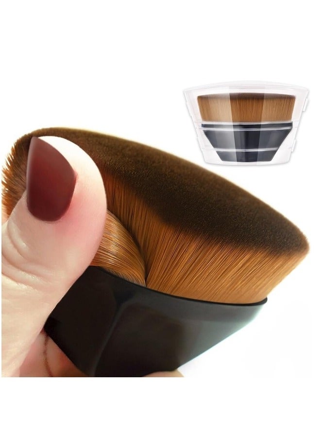 2 packs  Foundation Makeup Brush Flat Top High-Density Multifunctional for Flawless Powder Foundation Brush with Protective Case