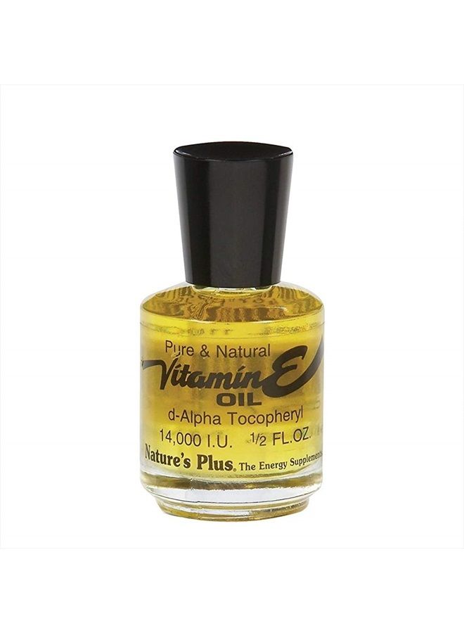 NaturesPlus Vitamin E Oil - 14,000 IU.5 fl oz - Moisturizes Face and Skin, Reduces Brown Spots, Strengthens Nails, Promotes Hair Growth, Antioxidant, Anti-Aging - Vegan
