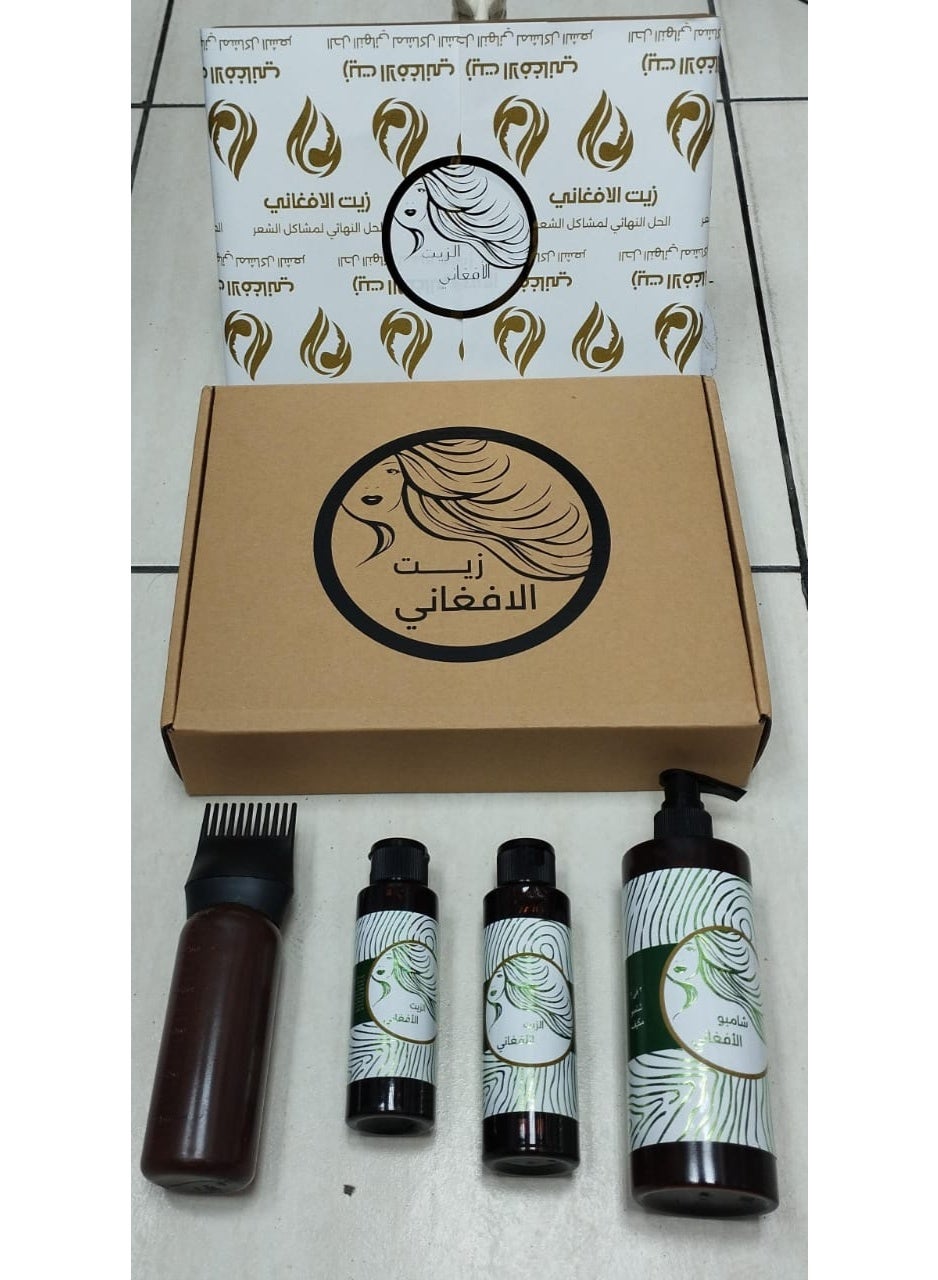 Afghan Hair Growth Oil With Shampoo – Anti Hair Fall, Anti Dandruff, Anti Breakage – Natural Herbal Hair Care Kit For Strong Hair Roots