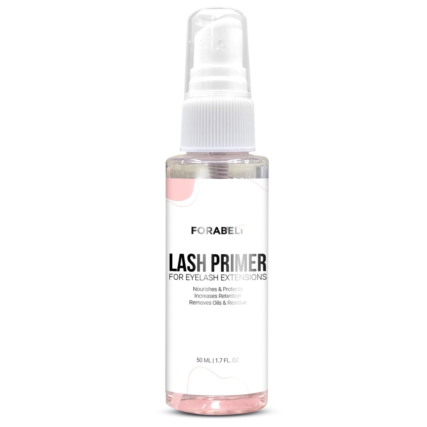 Forabeli Lash Primer for Lash Extensions Spray 50ml - Pro-Grade, Faster Prep for Superior Eyelash Retention