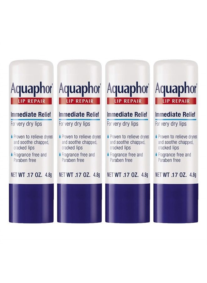 Lip Repair Stick - Soothes Dry Chapped Lips - 0.17 Ounce (Pack of 4)