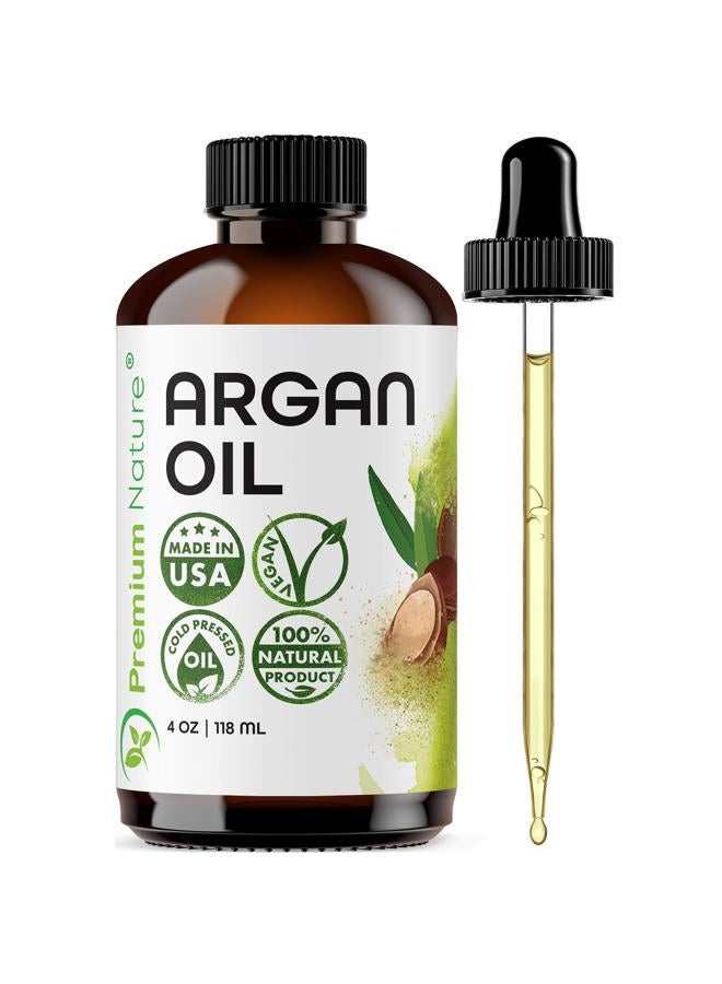 Argan Oil for Hair Virgin 100% Pure Cold Pressed Argon Oil Hair Serum For Hair Stimulate Growth for Dry and Damaged Hair Argan Oil for Skin Body Moisturizer Nails Protector 4 oz