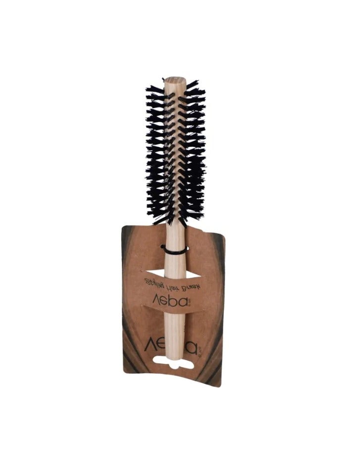 Vepa N-021 Natural Wooden Round Hair Brush – Eco-Friendly Anti-Static Styling Brush for All Hair Types | Heat-Resistant Bristles & Comfortable Grip | Beige