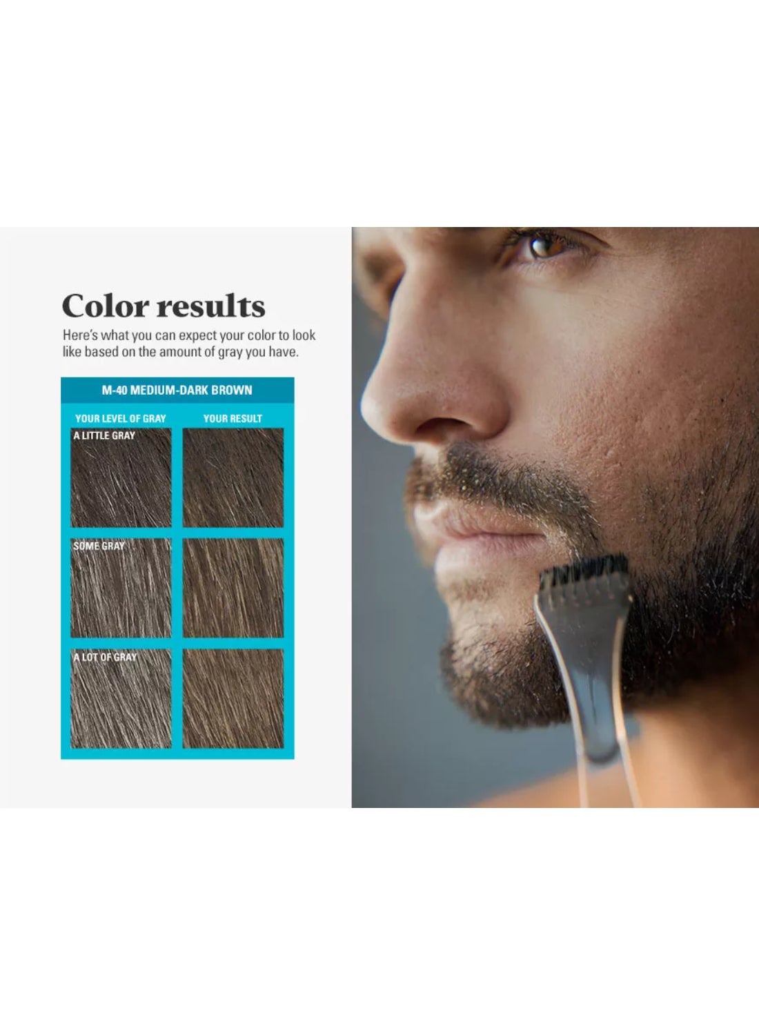 Mustache & Beard – Beard Dye For Men, Medium Dark Brown, M-40, Easy Brush-In Gel With Biotin, Coconut Oil, And Aloe For Soft, Strong Facial Hair - image 4