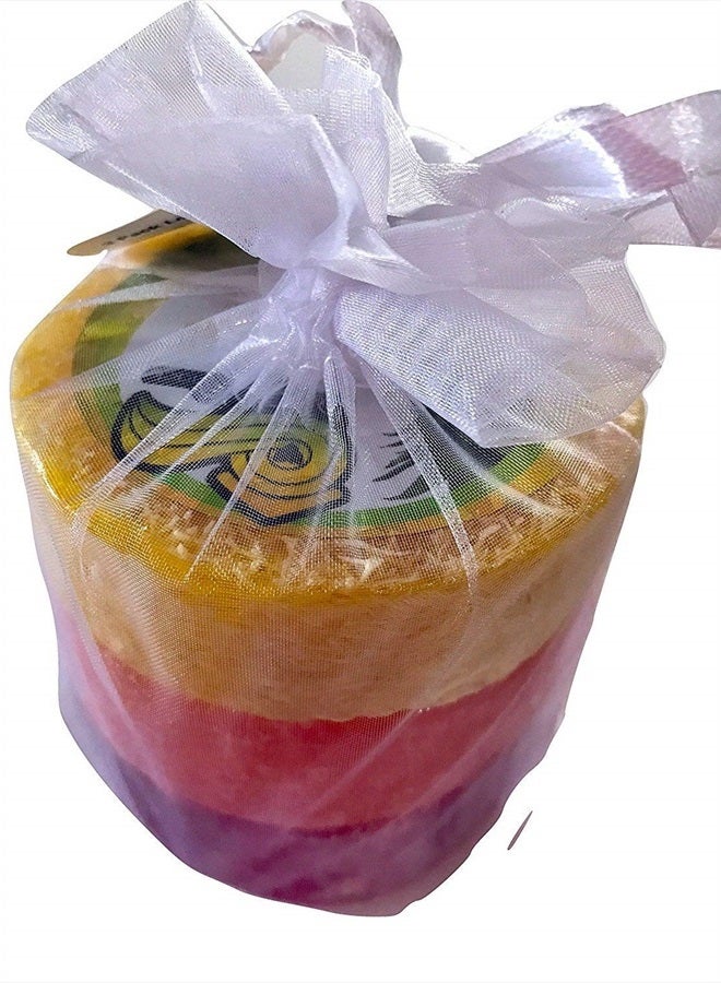 Loofah Soap Trio Organza Set (3 Bars, Rainbow Set)