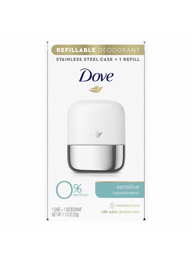 Refillable Deodorant Starter Kit 0% Aluminum Sensitive Aluminum Free Deodorant 1.13 oz