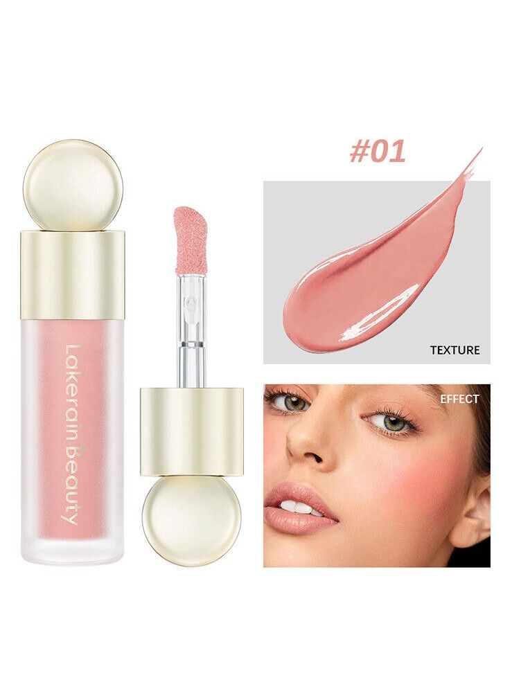 Moisturizing Velvet Liquid Blush Natural Matte Finish Looking Dewy Cheek Tint Soft Cream Face Blush Stick Long-Wearing Perfect Blending Liquid Blush Makeup for Cheeks 7.5ml No.01