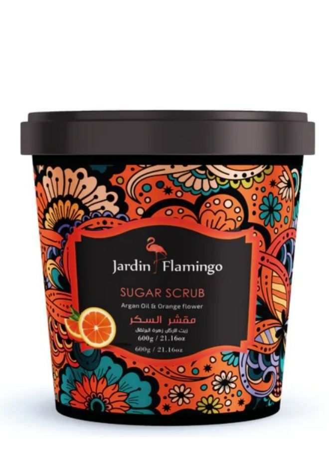 Garden Flamingo Sugar Scrub with Argan Oil and Orange Blossom 600g