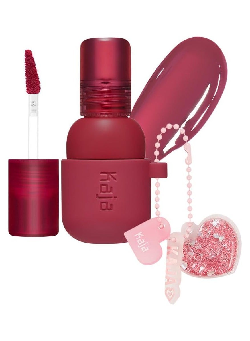 Lip & Blush Glazed Keychain Stain - Jelly Charm 02 Squeeze Guava - Buildable Lip and Cheek Tint - Vibrant Hydrating Jelly Formula for All Skin Tones