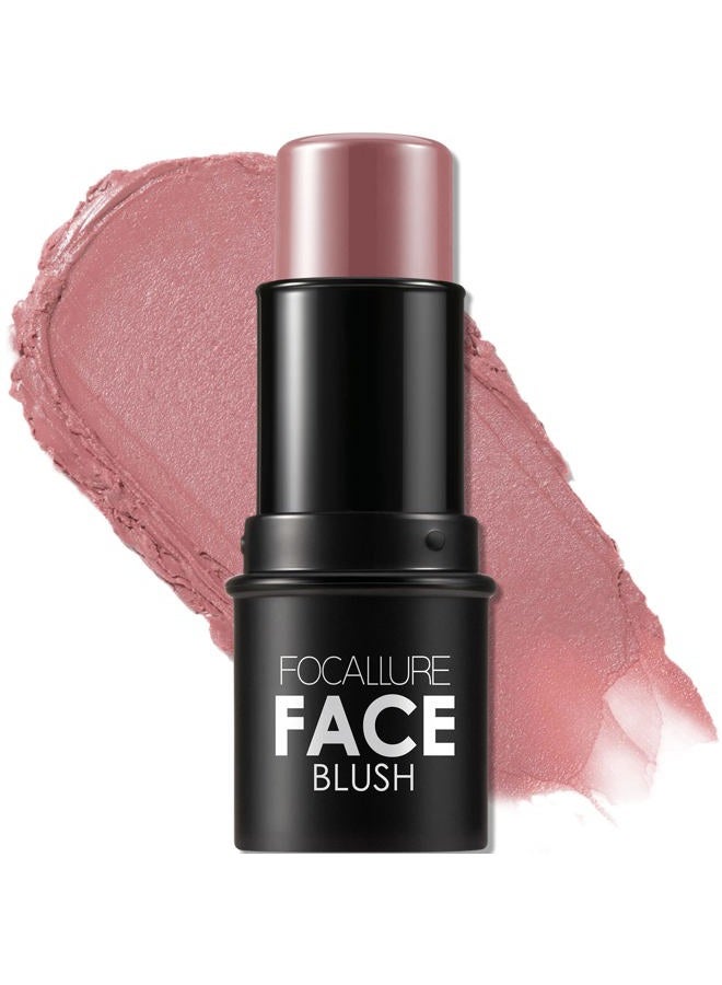 Cream Blush Makeup,Buildable Blush Stick for Cheeks,Matte and Dewy Finish,Long Wearing,Easy Application,Lightweight Multi Stick,ROSE FLUSH